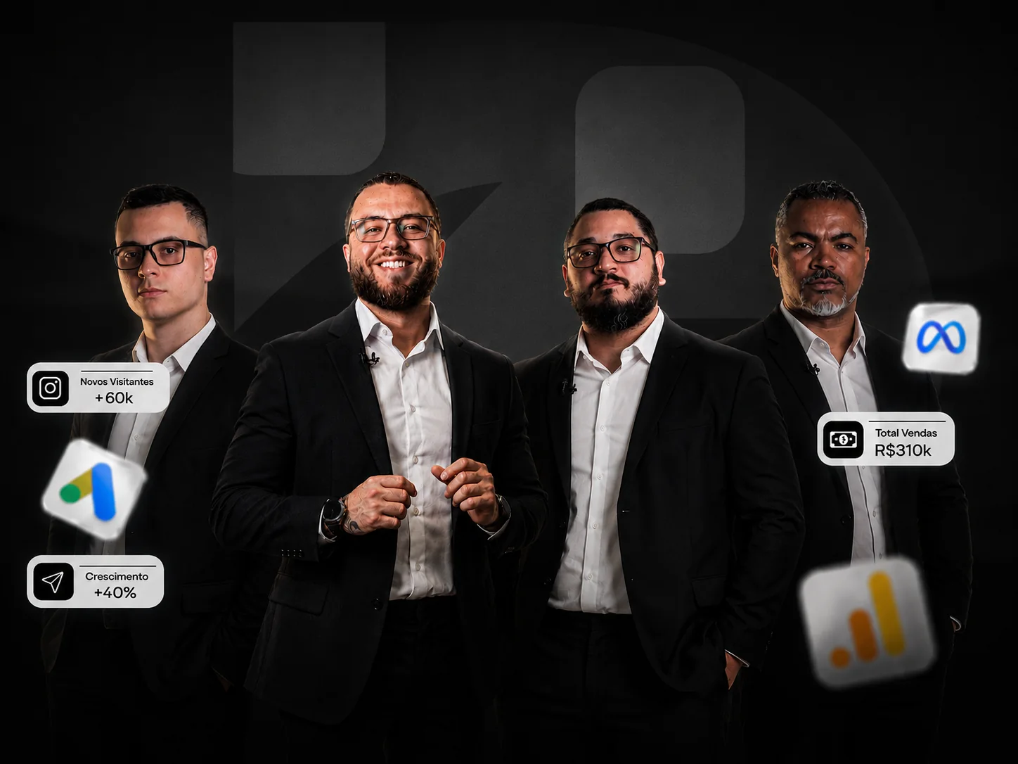 Os quatro sócios da MW7 em retrato institucional